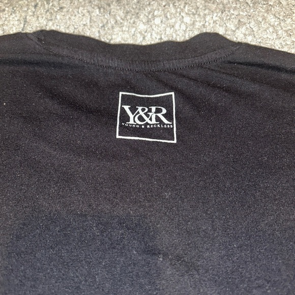 Young & Reckless Y&R Men Black/Cammo T-shirt Pocket Size L Y2K Skater camouflage - Picture 10 of 11